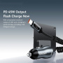 ESSAGER ES-CC29 zestaw ładowarki samochodowej z portami USB-C / USB-A i Kabel USB-C - 108W - 1,2 m - szary