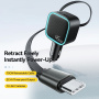 ESSAGER F779 zestaw ładowarki samochodowej z portami USB-C / USB-A i wysuwanego Kabel USB-C - 45W - 75 cm - czarny