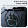 ESSAGER F779 zestaw ładowarki samochodowej z portami USB-C / USB-A i wysuwanego Kabel USB-C - 45W - 75 cm - czarny