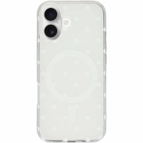 Błyszczące etui w kropki z MagSafe do iPhone 17 - białe