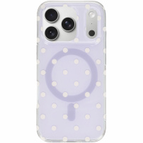 Błyszczące etui w kropki z MagSafe do iPhone 17 Pro Max - fioletowe