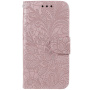 Etui zamykane ze wzorem koronki do iPhone 14 Pro Max - różowe