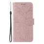 Etui zamykane ze wzorem koronki do iPhone 16 Pro Max - różowe