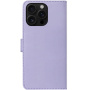 Etui zamykane z perełkami i kamyczkami do iPhone 16 Pro Max - jasnofioletowe