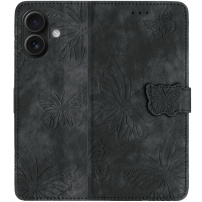 Etui zamykane we wzór motyli do iPhone 17 - ciemnoszare