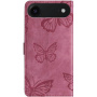 Etui zamykane we wzór motyli do iPhone Air - ciemnoróżowe