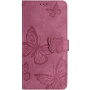 Etui zamykane we wzór motyli do iPhone Air - ciemnoróżowe