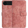 Etui zamykane ze wzorem w motyle do iPhone Air - różowe