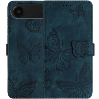 Etui zamykane we wzór motyli do iPhone Air - ciemnoniebieskie
