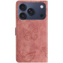 Etui zamykane we wzór motyli do iPhone 17 Pro Max - różowe