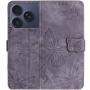 Etui zamykane ze wzorem motyli do iPhone 17 Pro Max - fioletowe