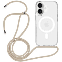Przezroczyste etui ze sznurkiem i MagSafe do iPhone 17 - beżowy