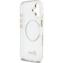 Guess IML Glitter Script Strap etui z MagSafe i paskiem do iPhone 17 - przezroczyste