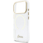 Guess IML Glitter Script Strap etui z MagSafe i paskiem do iPhone 17 Pro Max - przezroczyste