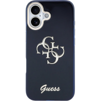 Guess IML 4G Script Metal Logo etui do iPhone 17 - ciemnoniebieski