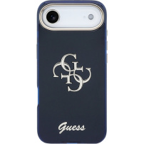 Guess IML 4G Script Metal Logo etui do iPhone Air - ciemnoniebieski