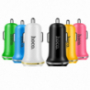 HOCO ładowarka samochodowa z dwoma portami USB + lightning złącze dla Apple iPhone / iPad / iPod – biała