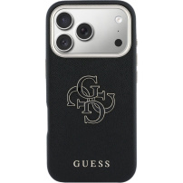 Guess Resin Logo etui do iPhone 17 Pro Max - czarne