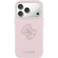 Guess Resin Logo etui do iPhone 17 Pro Max - różowe