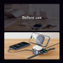 USAMS CD257 Qi2 3v1 składana magnetyczna bezprzewodowa podstawka z kablem USB-C do iPhone / Apple Watch / AirPods - 15W - ciemnoszara