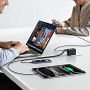 USAMS CC334 GaN uniwersalna ładowarka podróżna z portami 3x USB-C / USB-A i wysuwanymi wtyczkami - 100 - czarny