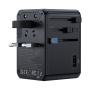 USAMS CC334 GaN uniwersalna ładowarka podróżna z portami 3x USB-C / USB-A i wysuwanymi wtyczkami - 100 - czarny