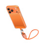 USAMS SJ784 2w1 silikonowy Kabel ładujący i danych i smycz - USB-C na USB-C - 30 cm - pomarańczowy