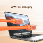 USAMS SJ784 2w1 silikonowy Kabel ładujący i do transmisji danych oraz smycz - USB-C na USB-C - 30 cm - czarny