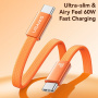 USAMS SJ783 opleciony kabel ładujący i do transmisji danych z podświetleniem - USB-C do USB-C - 1,2 m - ciemnoniebieski
