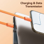 USAMS SJ783 opleciony kabel ładujący i do transmisji danych z podświetleniem - USB-C do USB-C - 1,2 m - ciemnoniebieski