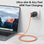 USAMS SJ783 opleciony kabel ładujący i do transmisji danych z podświetleniem - USB-C do USB-C - 1,2 m - ciemnoniebieski