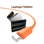 USAMS SJ787 silikonowy kabel ładujący i do transmisji danych - USB-C na USB-C - 1 m - pomarańczowy