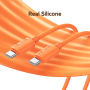 USAMS SJ787 silikonowy kabel ładujący i do przesyłu danych - USB-C do USB-C - 1 m - czarny