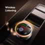 USAMS CC328 Bluetooth FM transmitter do samochodu z portami USB-C / USB-A - 30W - ciemnoszary