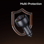 USAMS CC328 Bluetooth FM transmitter do samochodu z portami USB-C / USB-A - 30W - ciemnoszary