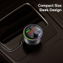 USAMS CC328 Bluetooth FM transmitter do samochodu z portami USB-C / USB-A - 30W - ciemnoszary