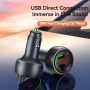 USAMS CC328 Bluetooth FM transmitter do samochodu z portami USB-C / USB-A - 30W - ciemnoszary