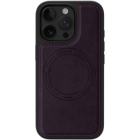 Etui ochronne ze skóry PU z MagSafe do iPhone 16 Pro Max - ciemnofioletowy
