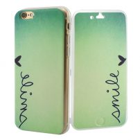 Otwierany / flip gumowy futerał do iPhone 6 / 6S - smile