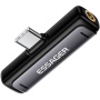 ESSAGER 2w1 audio i ładująca redukcja - 3,5 mm jack / USB-C na USB-C - szara