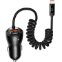 ESSAGER ES-CC29 zestaw ładowarki samochodowej z portami USB-C / USB-A i Kabel USB-C - 108W - 1,2 m - czarny