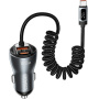 ESSAGER ES-CC29 zestaw ładowarki samochodowej z portami USB-C / USB-A i Kabel USB-C - 108W - 1,2 m - szary