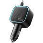 ESSAGER F779 zestaw ładowarki samochodowej z portami USB-C / USB-A i wysuwanego Kabel USB-C - 45W - 75 cm - czarny