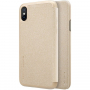Nillkin Sparkle Folio pokrowiec do Apple iPhone X / XS - złoty
