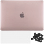 ENKAY 3w1 błyszczące etui z ultra cienką osłoną klawiatury EU i zaślepkami portów do MacBook Neo (A3404) - różowe