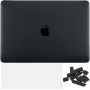 ENKAY 3w1 błyszczące etui z ultra cienkim etui na klawiaturę EU i zaślepkami portów do MacBook Neo (A3404) - czarne