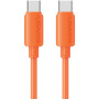 USAMS SJ787 silikonowy kabel ładujący i do transmisji danych - USB-C na USB-C - 1 m - pomarańczowy
