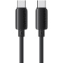 USAMS SJ787 silikonowy kabel ładujący i do przesyłu danych - USB-C do USB-C - 1 m - czarny