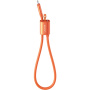 USAMS SJ784 2w1 silikonowy Kabel ładujący i danych i smycz - USB-C na USB-C - 30 cm - pomarańczowy