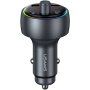 USAMS CC328 Bluetooth FM transmitter do samochodu z portami USB-C / USB-A - 30W - ciemnoszary